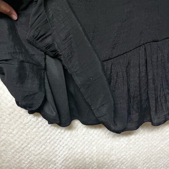 AGB Womens Black Dress Ruffle Hem Sleeveless Knee Length Loose Fit Casual Medium - Picture 5 of 9